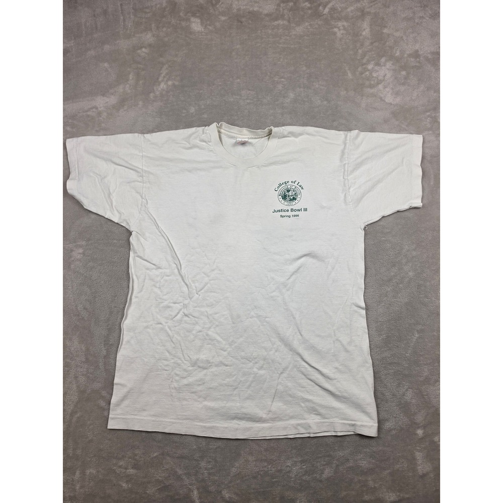 Vintage‎ T-Shirt Mens XL White University Florida Justice Bowl 1996 Lawyer *Read